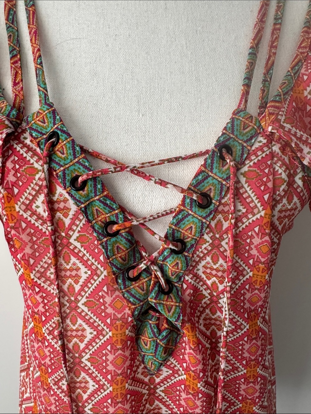 Kas New York Orange Print Sleeveless Top Size Medium - Picture 2 of 10